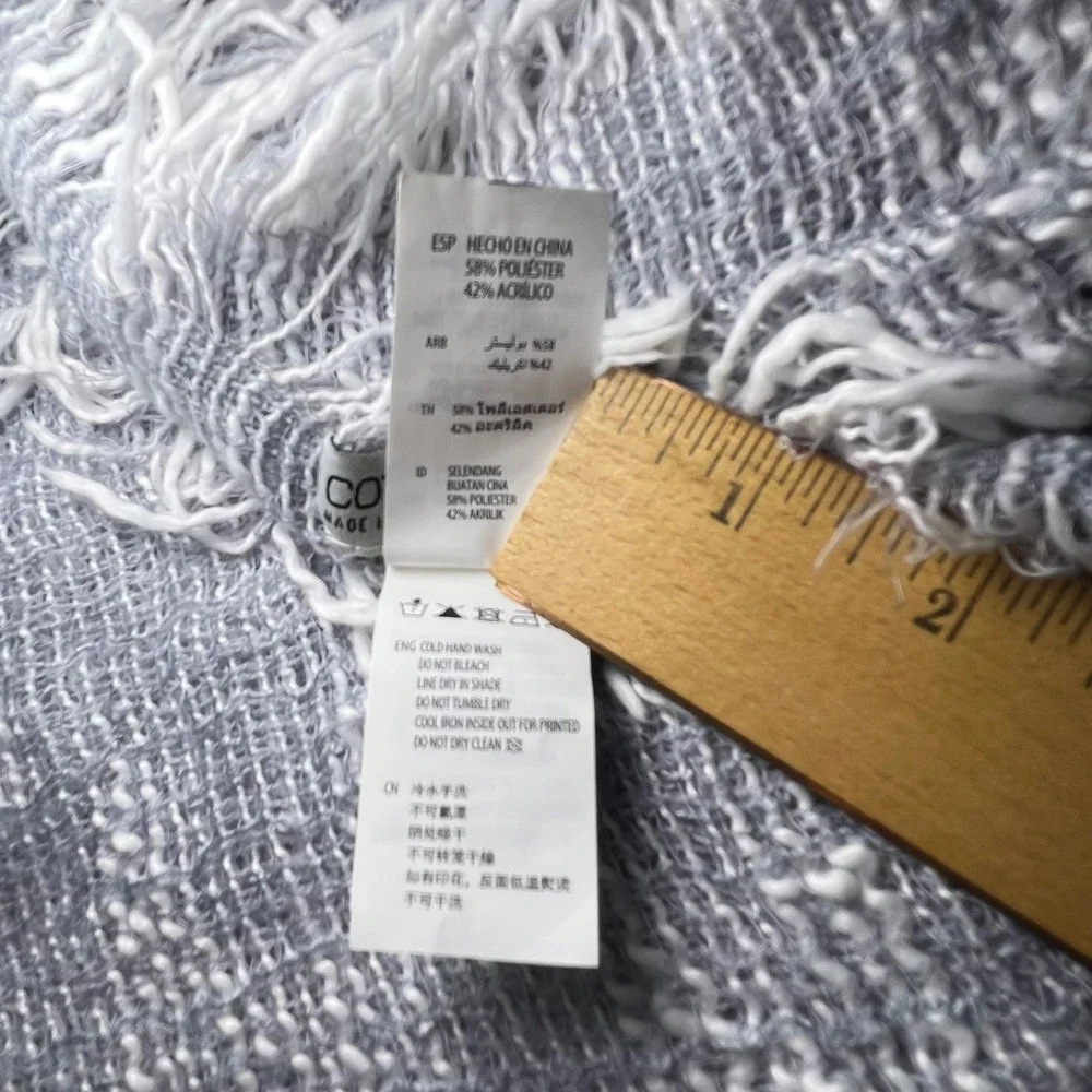 Cotton On Gray Woven Fringe Scarf Unisex Soft Minimalism Wrap Shawl Boho 61x67